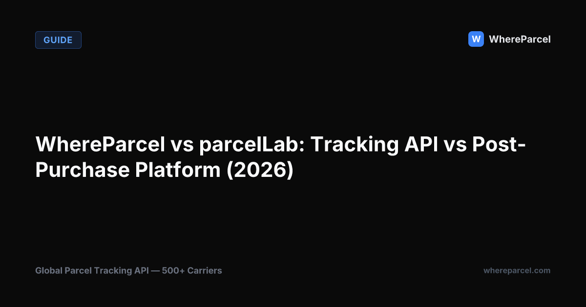 WhereParcel vs parcelLab: Tracking API vs Post-Purchase Platform (2026)